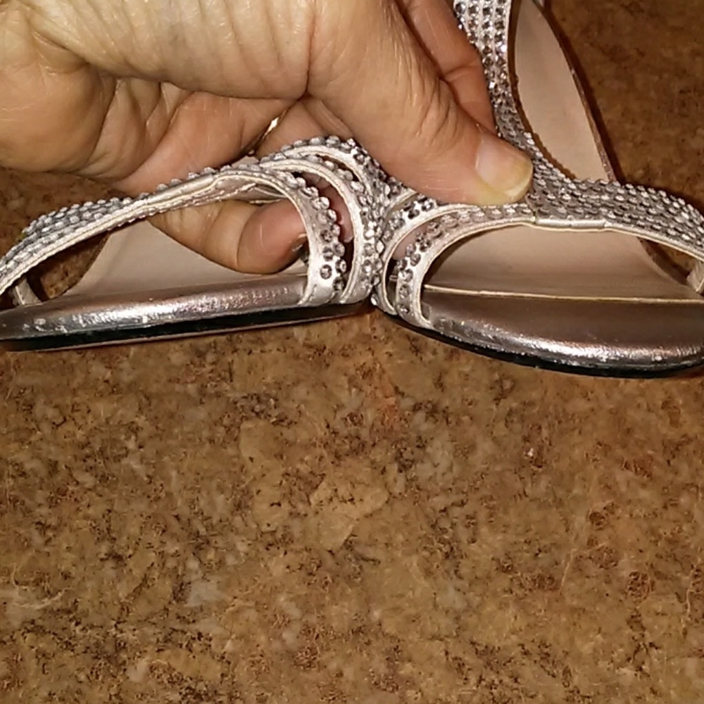 Women's Silver Rhinestone Sandals - Picture 7 of 8